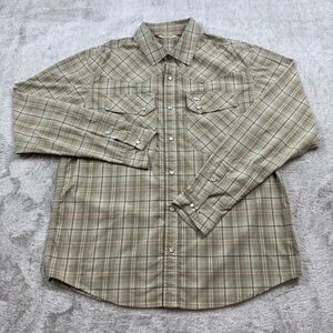 Simms Brackett western Pearl snap shirt men’s size M plaid multicolor button up